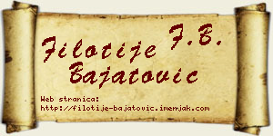 Filotije Bajatović vizit kartica